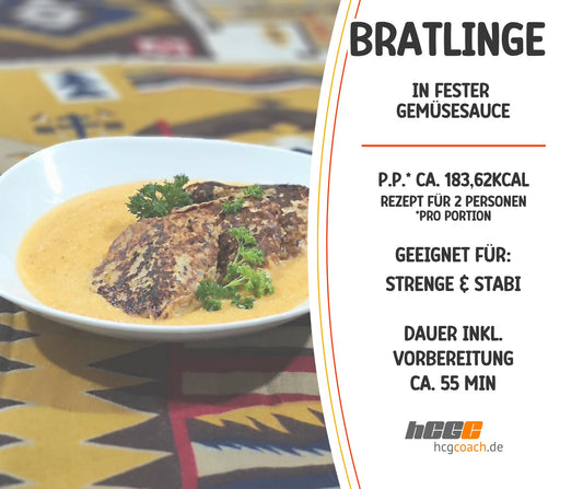 Bratlinge in fester Gemüsesauce (2 Personen)