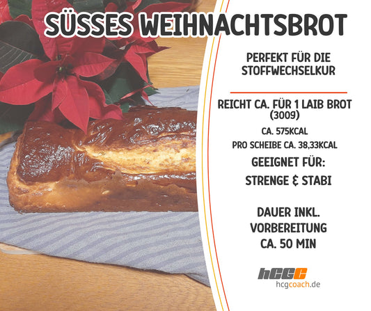 Süßes Weihnachtsbrot – Perfekt für die strenge Phase der Stoffwechselkur (Für 2 Personen)