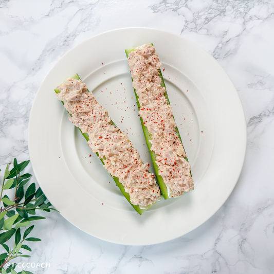Gurken-Thunfisch-Boot mit Frischkäse und Chili Zutaten (für 2 Portionen)