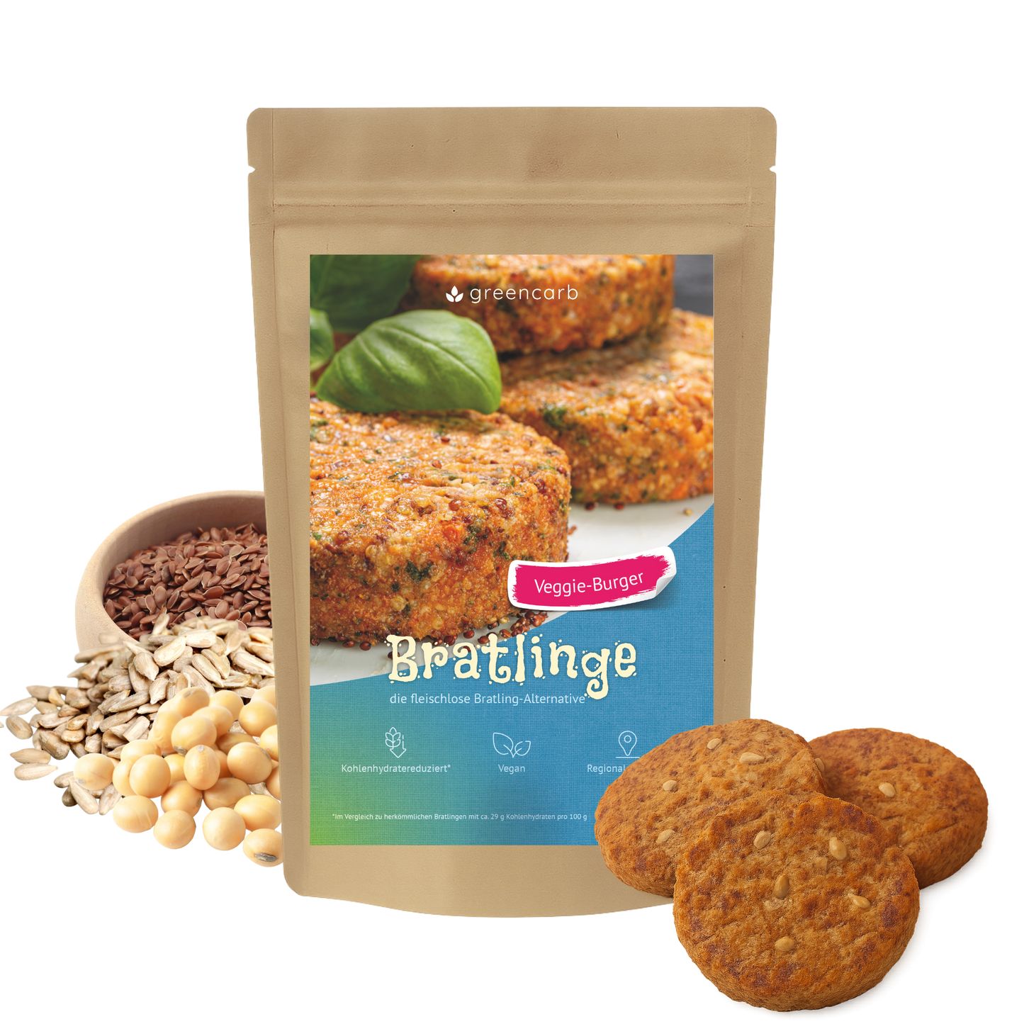 Greencarb® Bratlinge - Mischung zum selbst braten (3er Set)