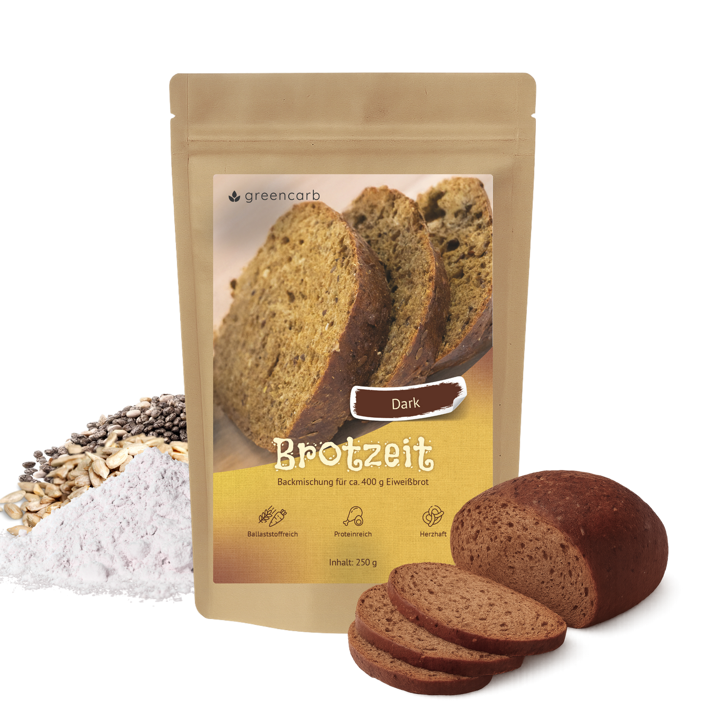 Greencarb® Brotbackmischung Dark + White (250 g)