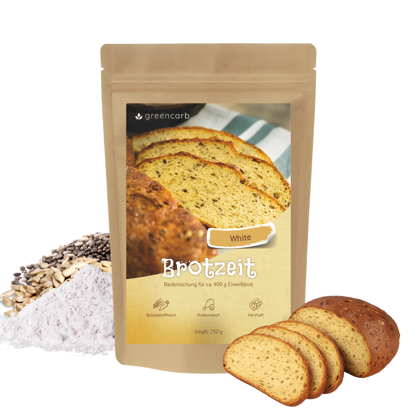 Greencarb® Brotbackmischung Dark + White (250 g)