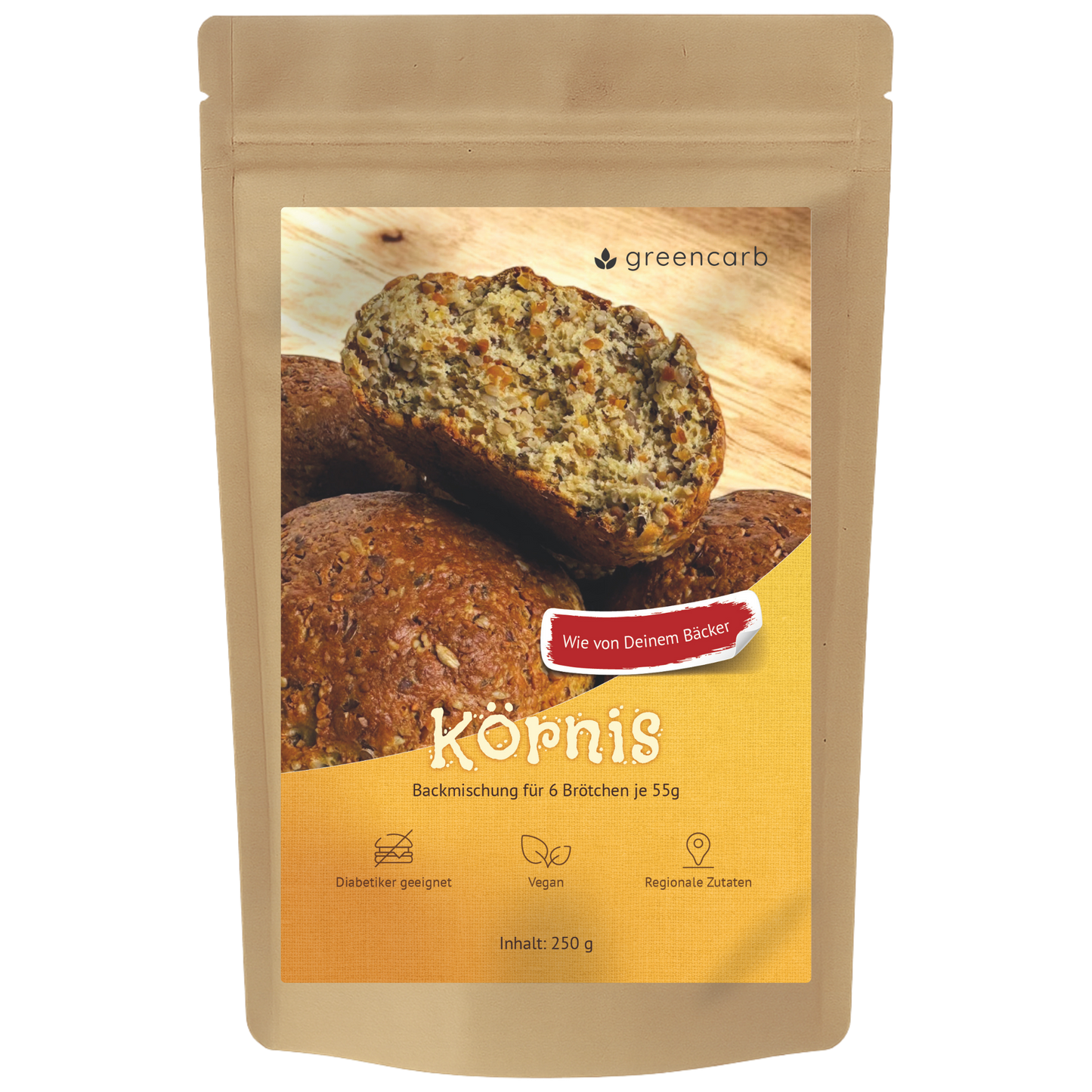 Greencarb® Körnis - Brot- und Brötchenbackmischung (250 g)