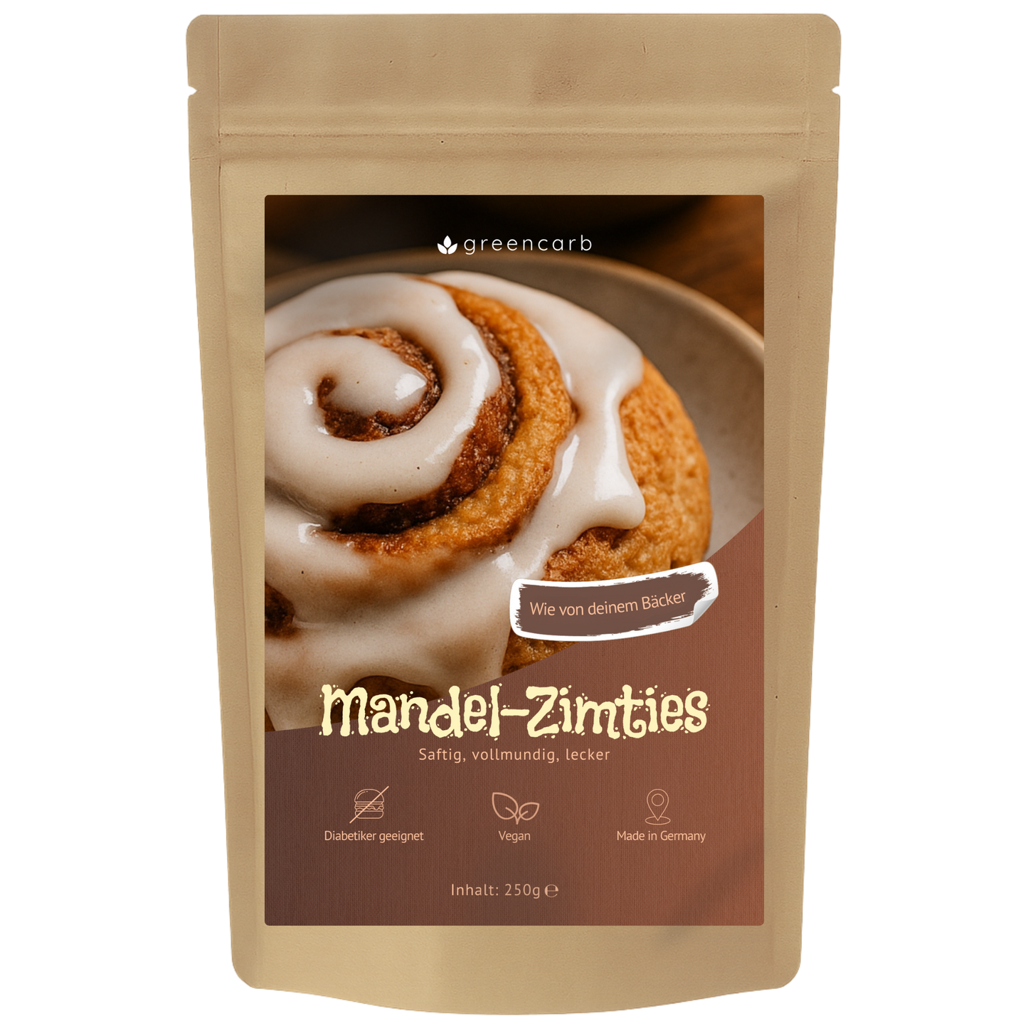 Greencarb® Mandel-Zimties Brot und Brötchenbackmischung (250 g)