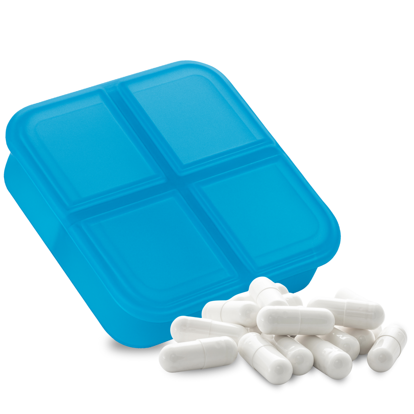 Pillendose Transparent mit 4 Pillenfächern