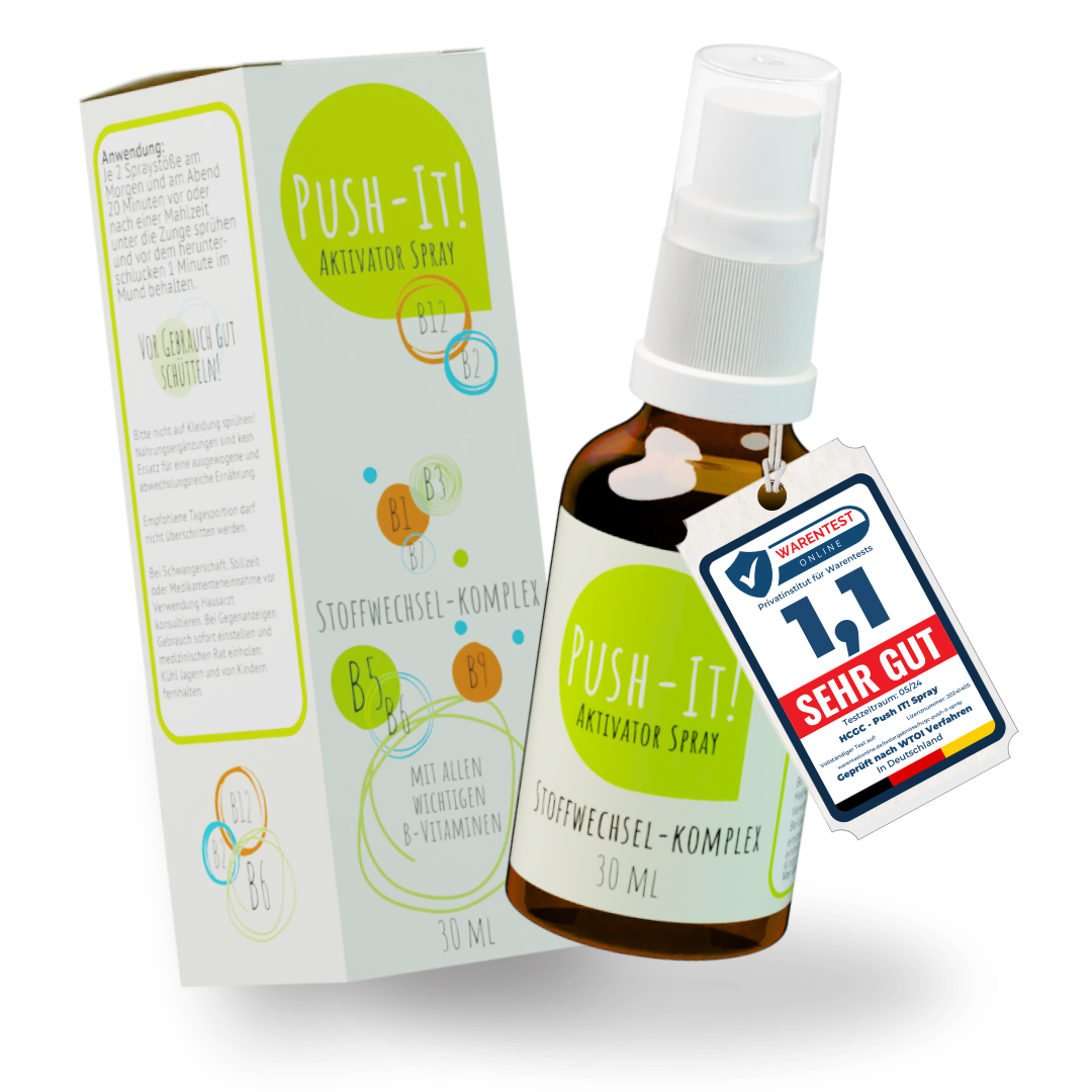 hCGC® Push-IT! Aktivator Spray, 30 ml, Nahrungsergänzungsmittel mit Vitamin-Komplex in Sprayform, von hcgcoach