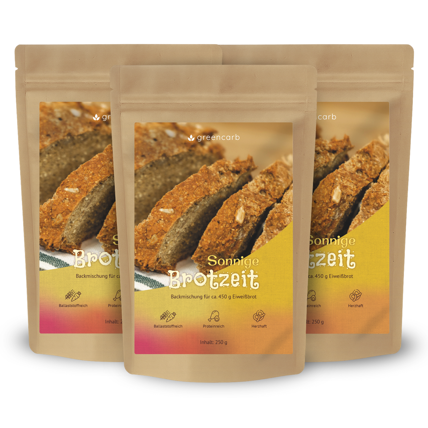 Greencarb® Brotbackmischung Gold, Mediterran, Sonnig (3er Set)