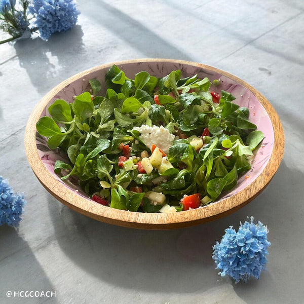 Frischer Feldsalat mit Apfel-Zitronen-Dressing
