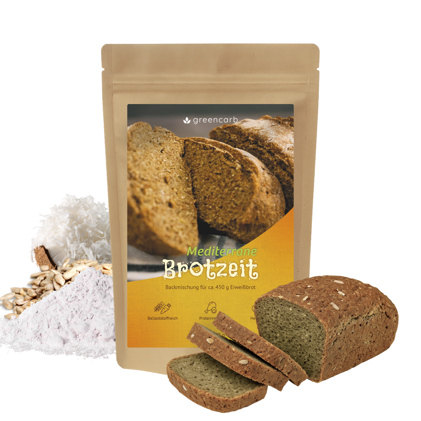 Greencarb® Brotbackmischung Gold, Mediterran, Sonnig (3er Set)