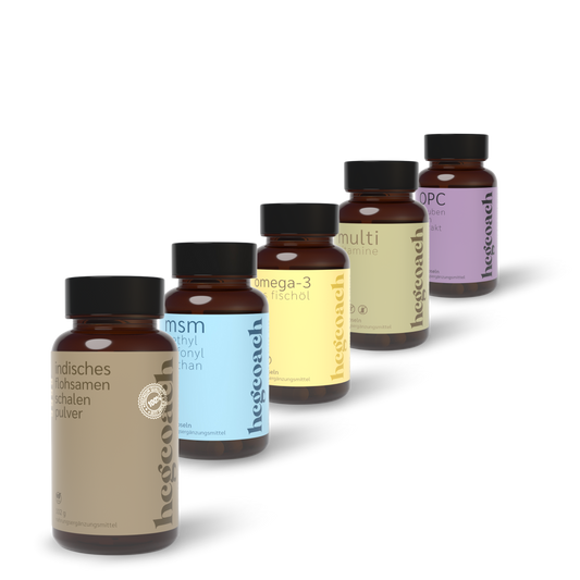 HCGcoach 21 Tage Stoffwechselkur Basisset, Komplettpaket ohne Speedboost und Push IT, enthält Produkte für die Stoffwechselaktivierung.