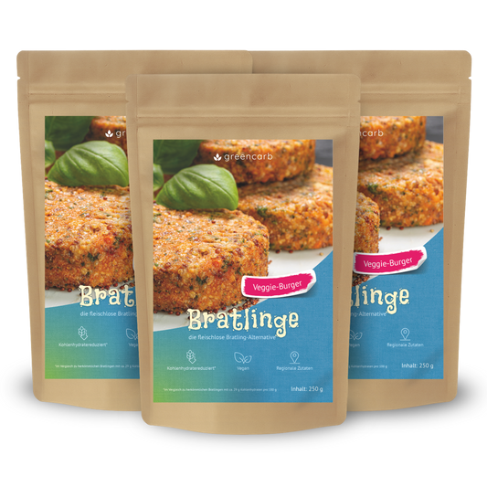Greencarb® Bratlinge - Mischung zum selbst braten (3er Set)