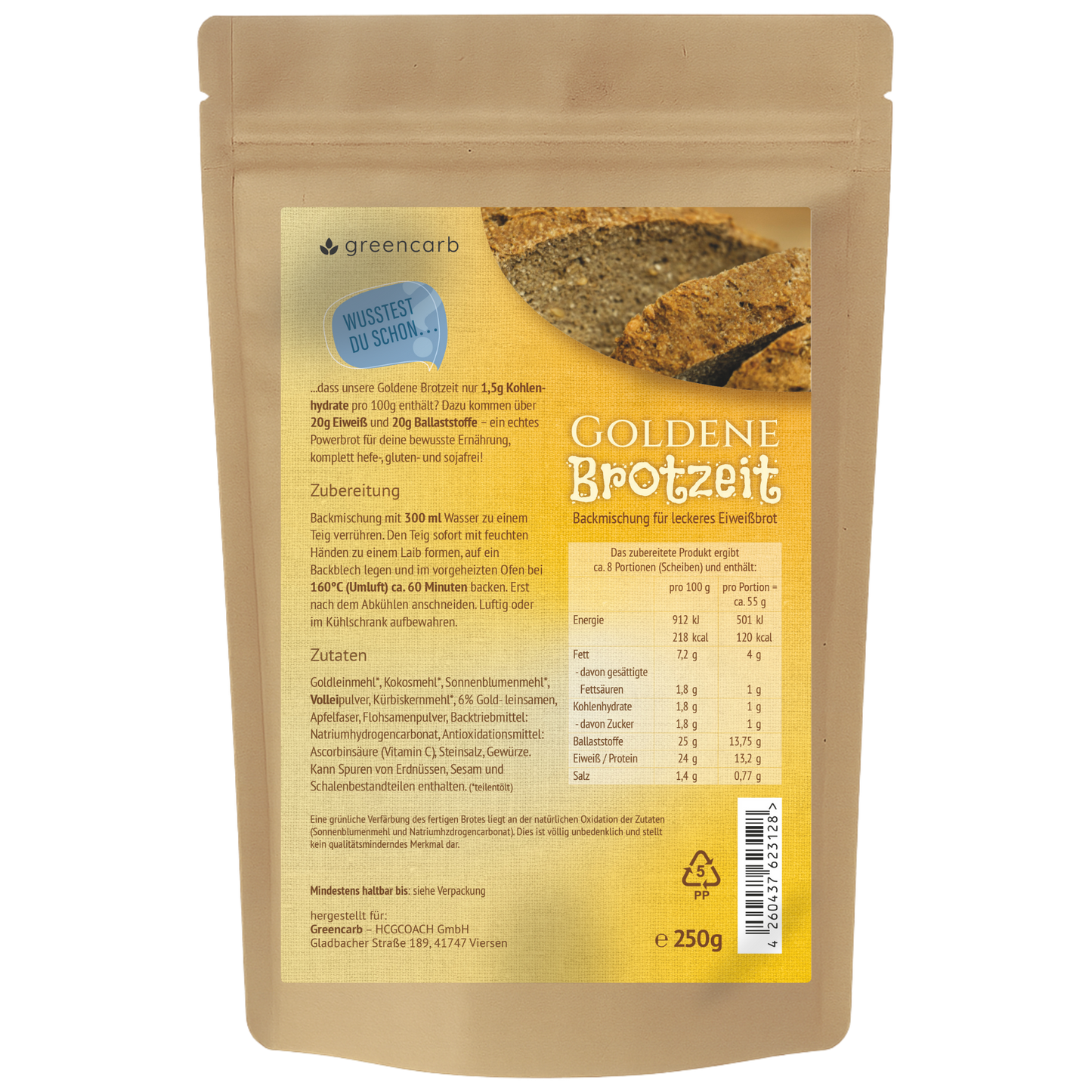 Greencarb® Brotbackmischung Gold, Mediterran, Sonnig (3er Set)