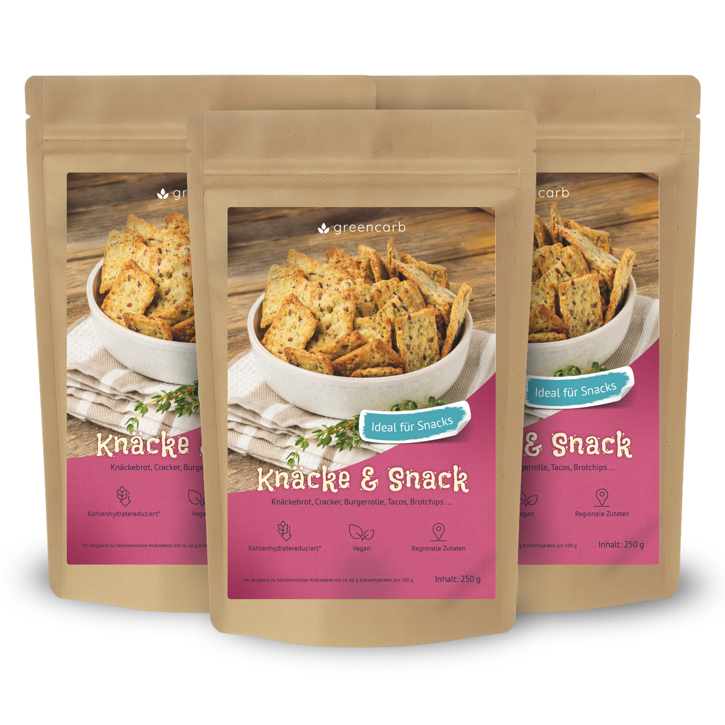 Greencarb® Knäcke und Snack - Backmischung (3er Set)