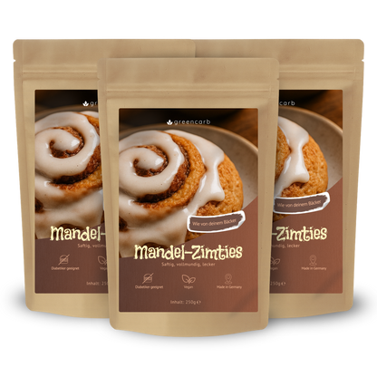 Greencarb® Mandel-Zimties Brot und Brötchenbackmischung (3er Set)