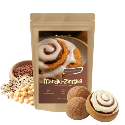 Greencarb® Mandel-Zimties Brot und Brötchenbackmischung (3er Set)