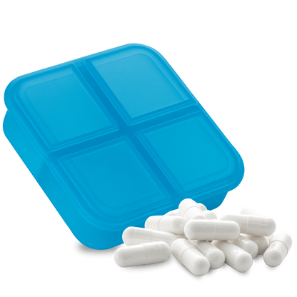 Pillendose Transparent mit 4 Pillenfächern
