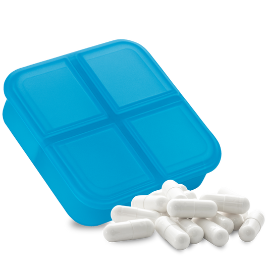 Pillendose Transparent mit 4 Pillenfächern
