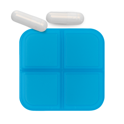 Pillendose Transparent mit 4 Pillenfächern