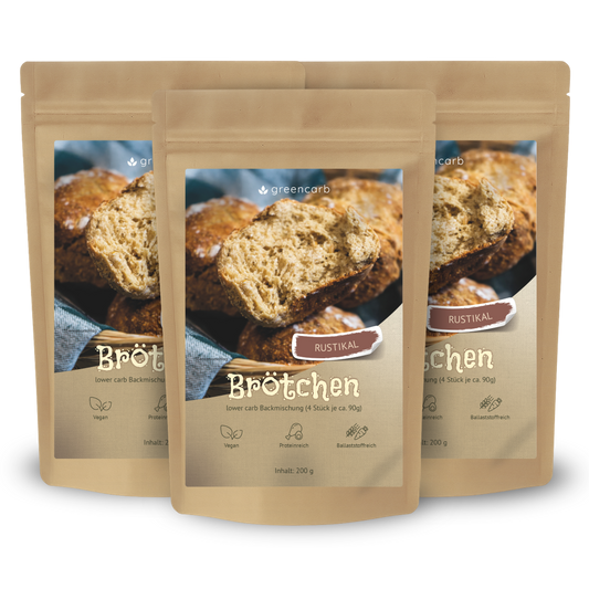 Greencarb® Brötchenbackmischung Rustikale Brötchen (3er Set)