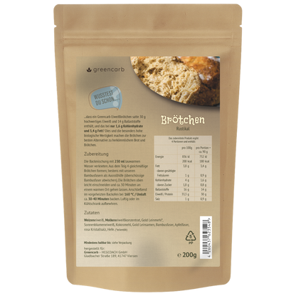 Greencarb® Brötchenbackmischung Rustikale Brötchen (3er Set)