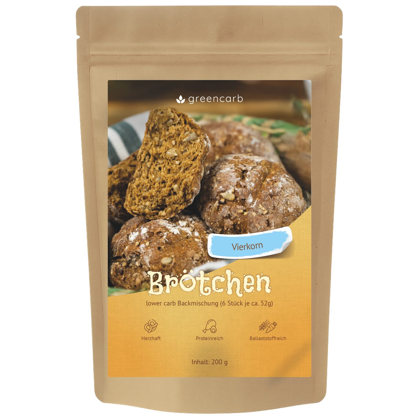 Greencarb® Brötchenbackmischung Vierkorn Brötchen (200 g)