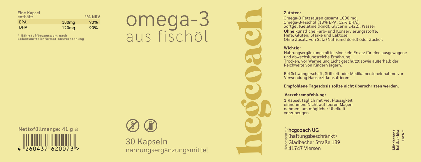 hCGC® Omega 3 Kapseln (30 Stück á 1000 mg)