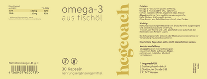 hCGC® Omega 3 Kapseln (30 Stück á 1000 mg)